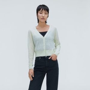 The Featherweight Alpaca Cardigan | Seafoam Green