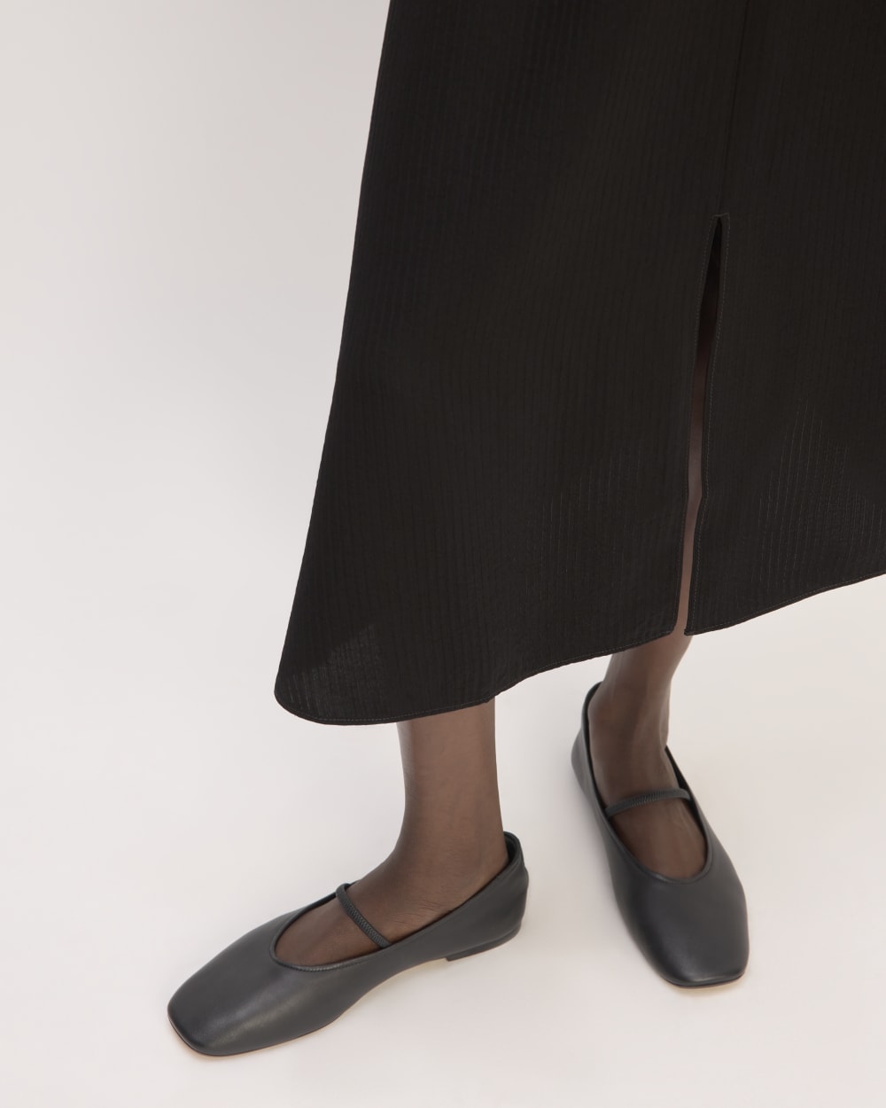 The Mini Jacquard Stripe Slip Skirt | Black - Image 5