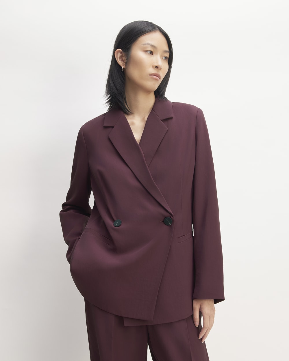 The Drapey Blazer | Burgundy