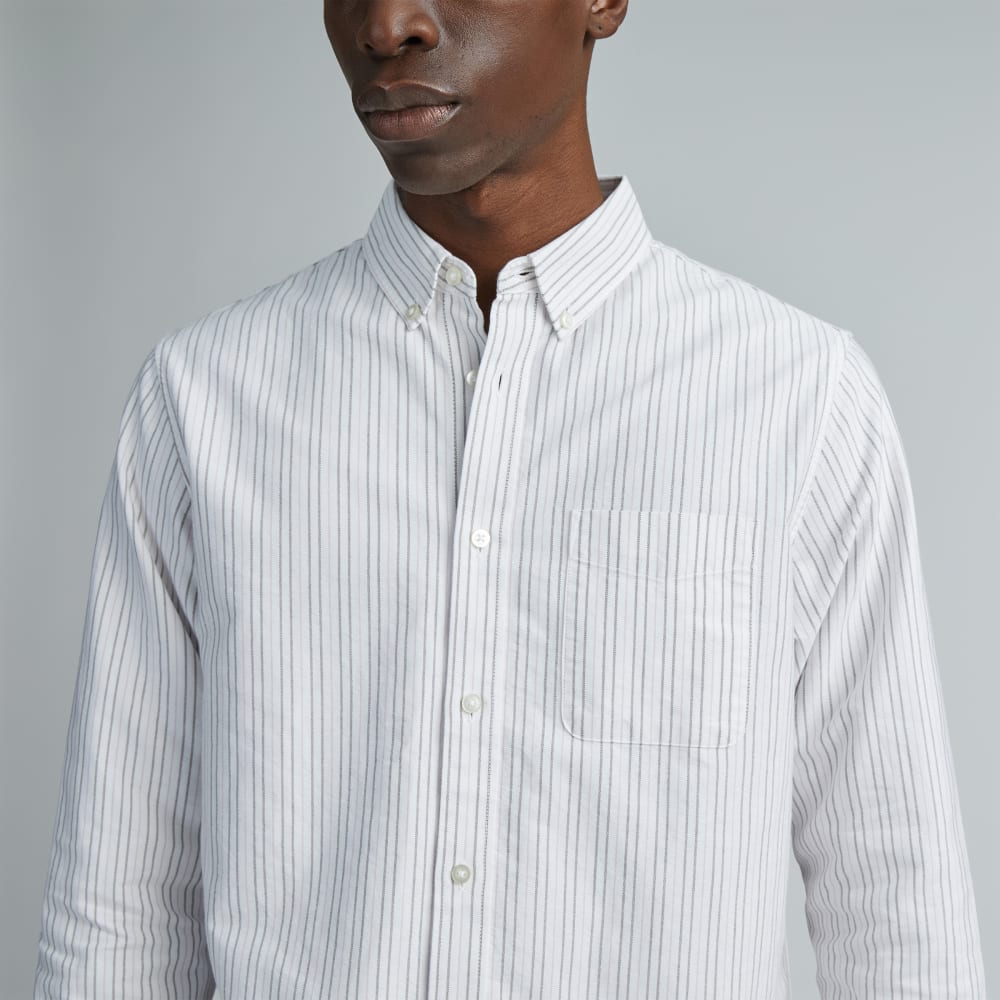 The Classic Oxford Shirt | Canvas / Mauve / Chocolate | Tall - Image 4