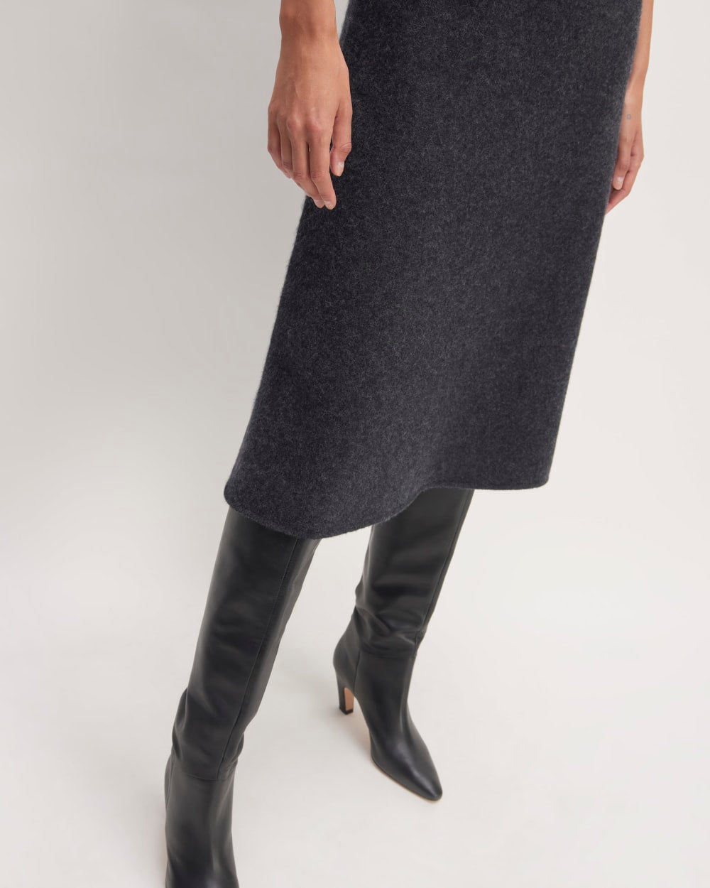 The Cozy-Stretch Sleeveless Midi Dress | Charcoal - Image 5