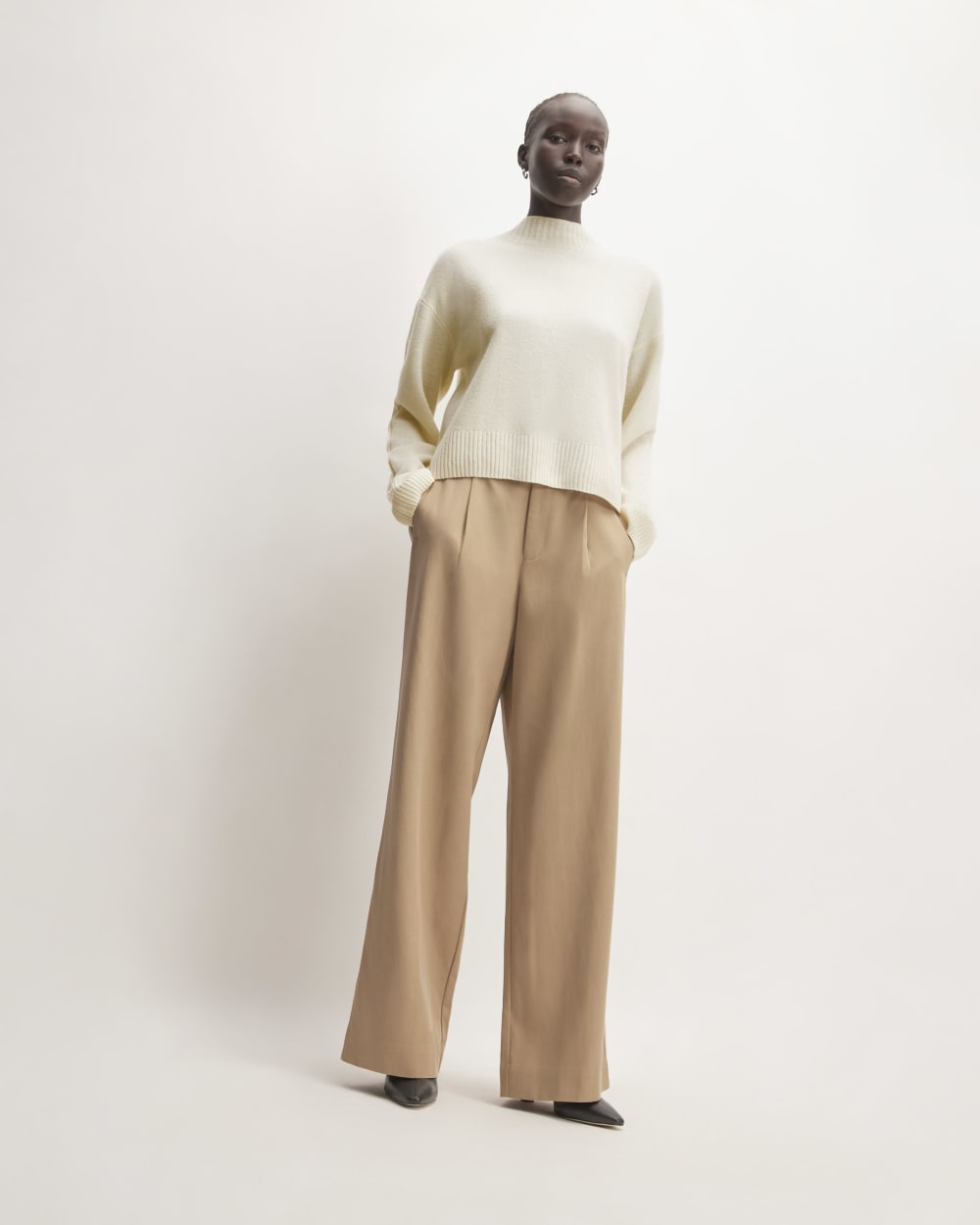 The Good Merino Wool Mockneck Sweater | Bone - Image 3
