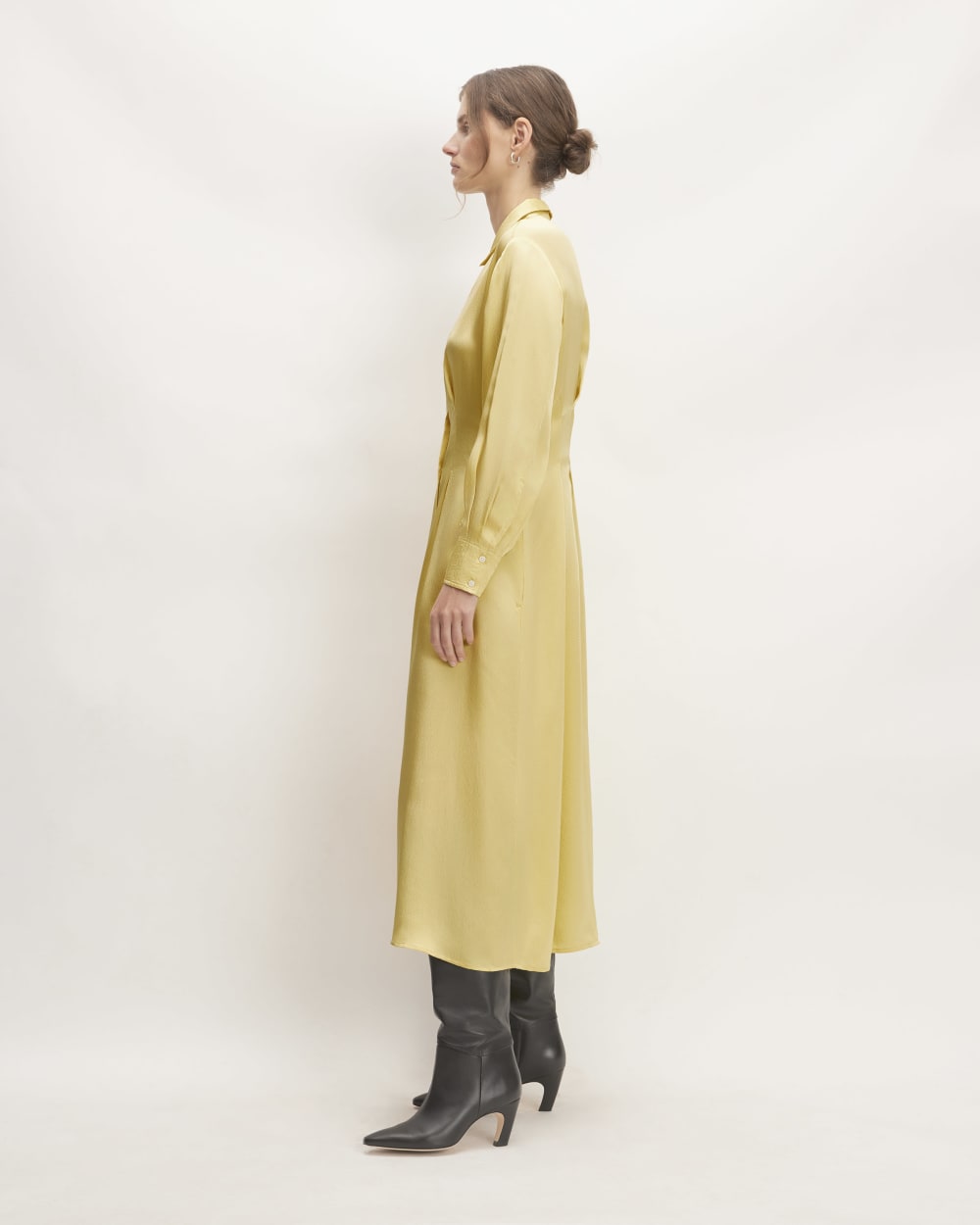 The Hammered Satin Shirt Dress | Raffia - Image 3