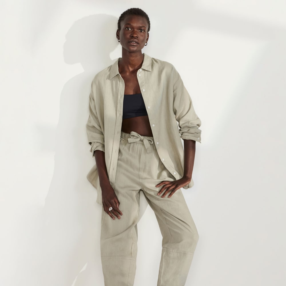 The Linen Pull-On Barrel Pant | Seagrass - Image 7