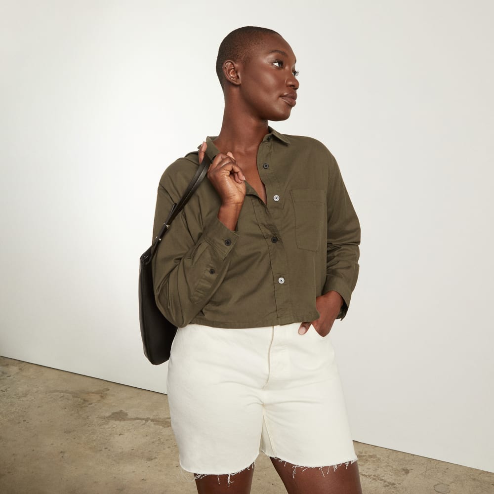The Way-Short Shirt in Silky Cotton | Beech - Image 7