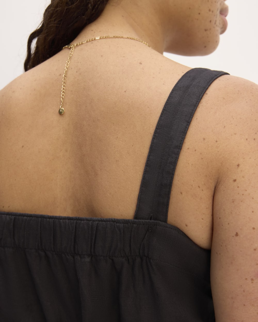 The Linen Side-Button Jumpsuit | Black - Image 5