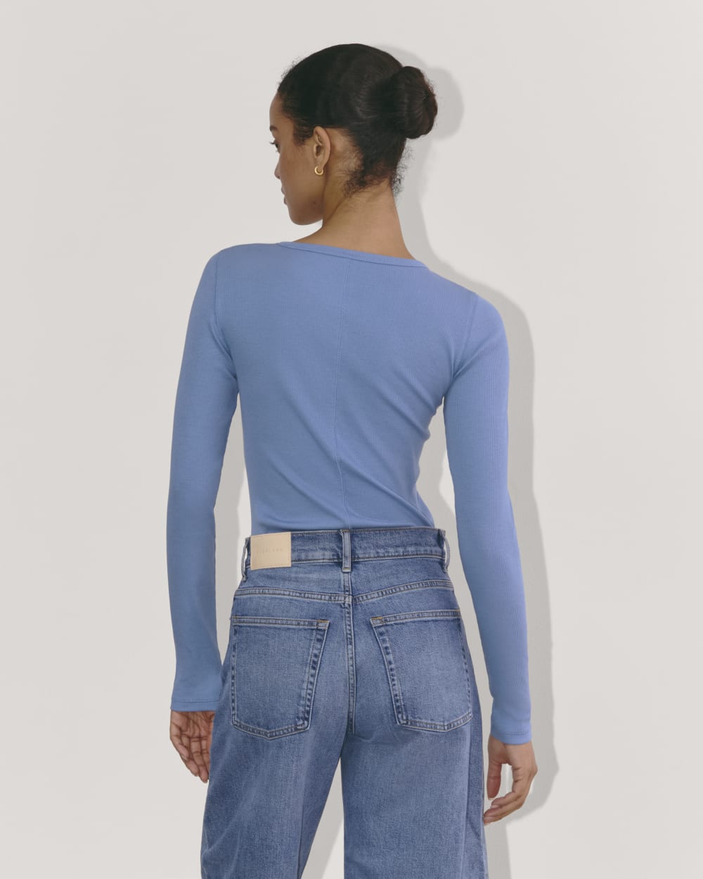 The Luxe Rib Long-Sleeve Crew | Bluebell - Image 5