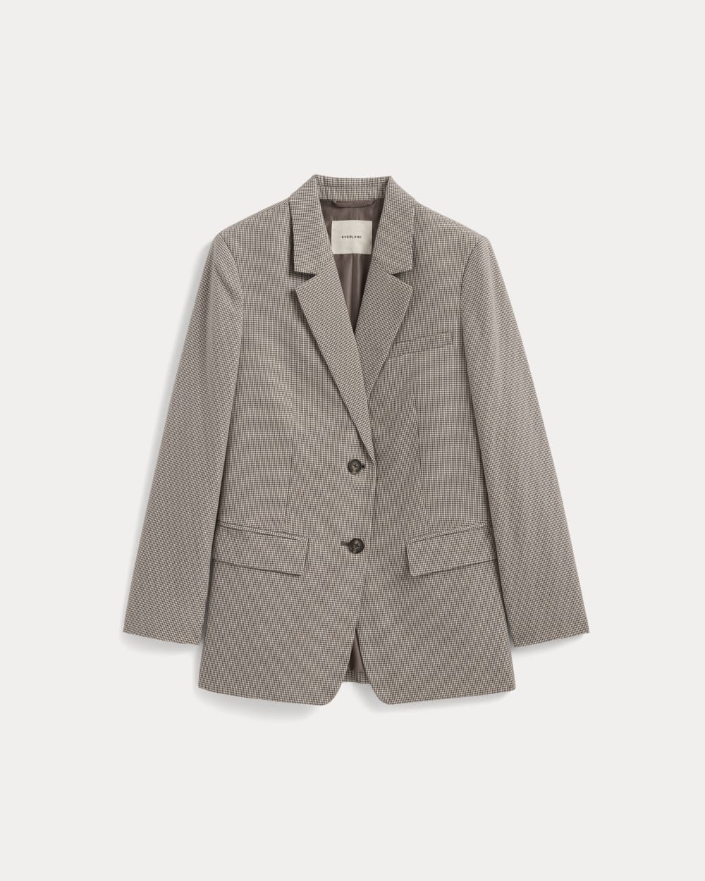 The Oversized Blazer in Buttersmooth | Deep Taupe Mini Gingham - Image 2