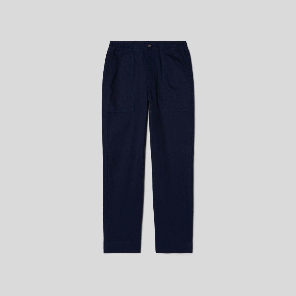 The Organic Cotton Herringbone Pant | Navy - Image 2