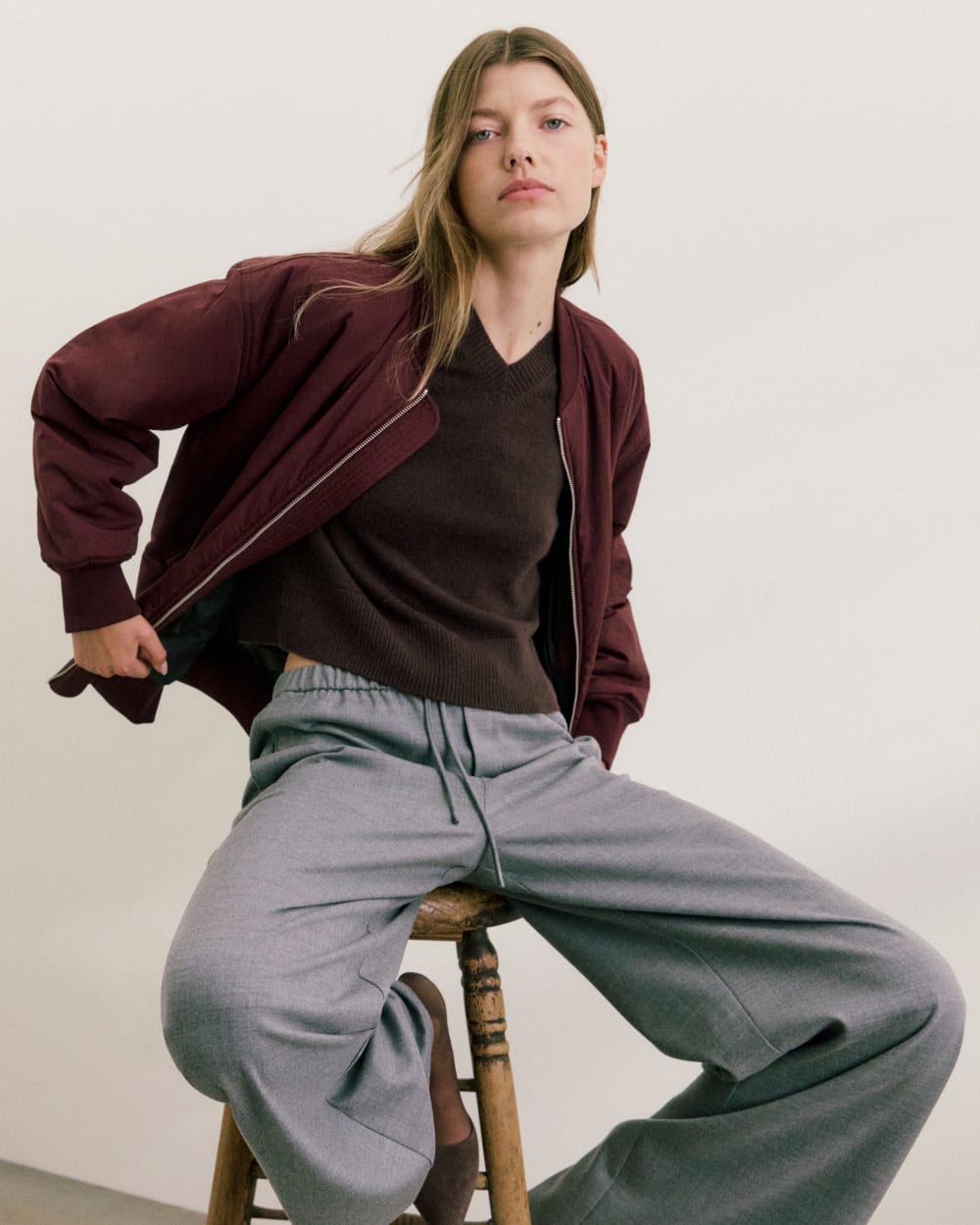 Pull-On Trouser in Tailor Twill | Heather Graphite - Image 7