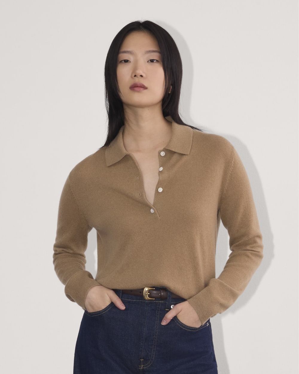 The Classic Polo in Cashmere | Tiger's Eye