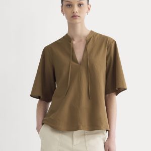 The Gauze Tie-Front Shirt | Toffee