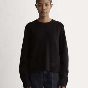 The Boxy Crew in Cashmere | Black