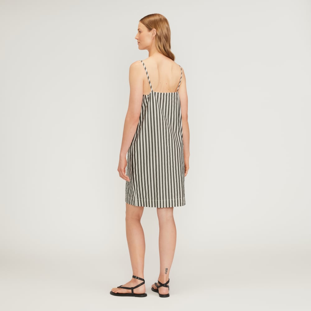 The Poplin Slip Dress | Bone / Black - Image 3