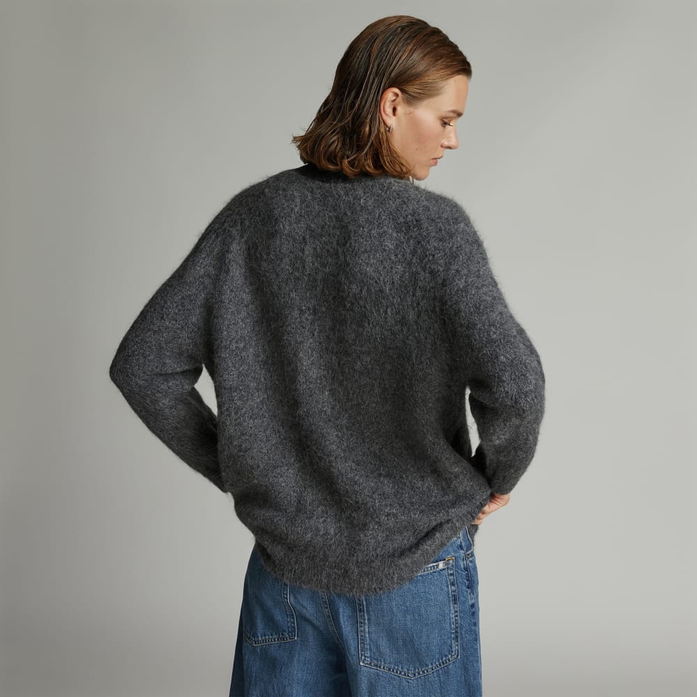 The SuperFuzz Alpaca Oversized Cardigan | Heathered Charcoal - Image 3