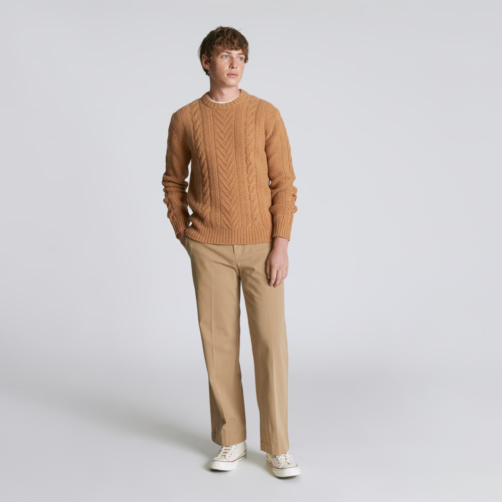 The Felted Merino Cable-Knit Crew | Cappuccino - Image 6