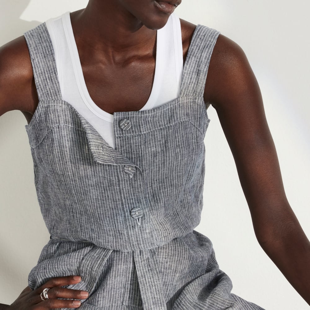 The Linen Jumpsuit | Canvas Tan / Navy - Image 6