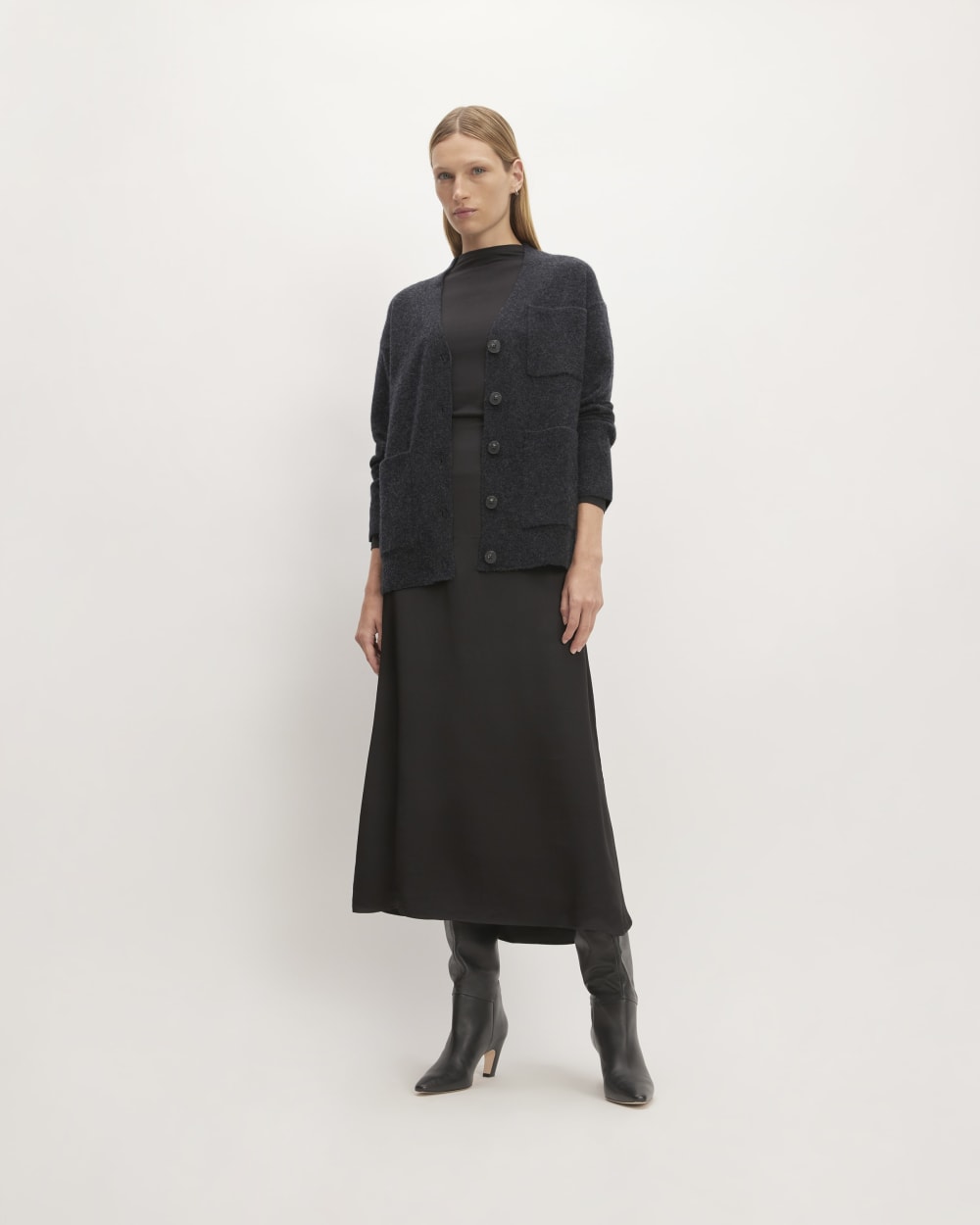 The Cozy-Stretch Relaxed Cardigan | Charcoal - Image 3