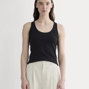 The Shimmy Scoop-Neck Tank | Black