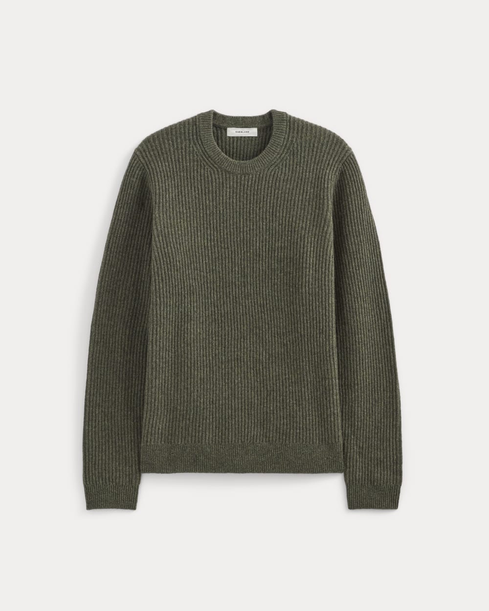 The Fisherman Crew in Wool Cashmere | Heathered Army Green - Image 2