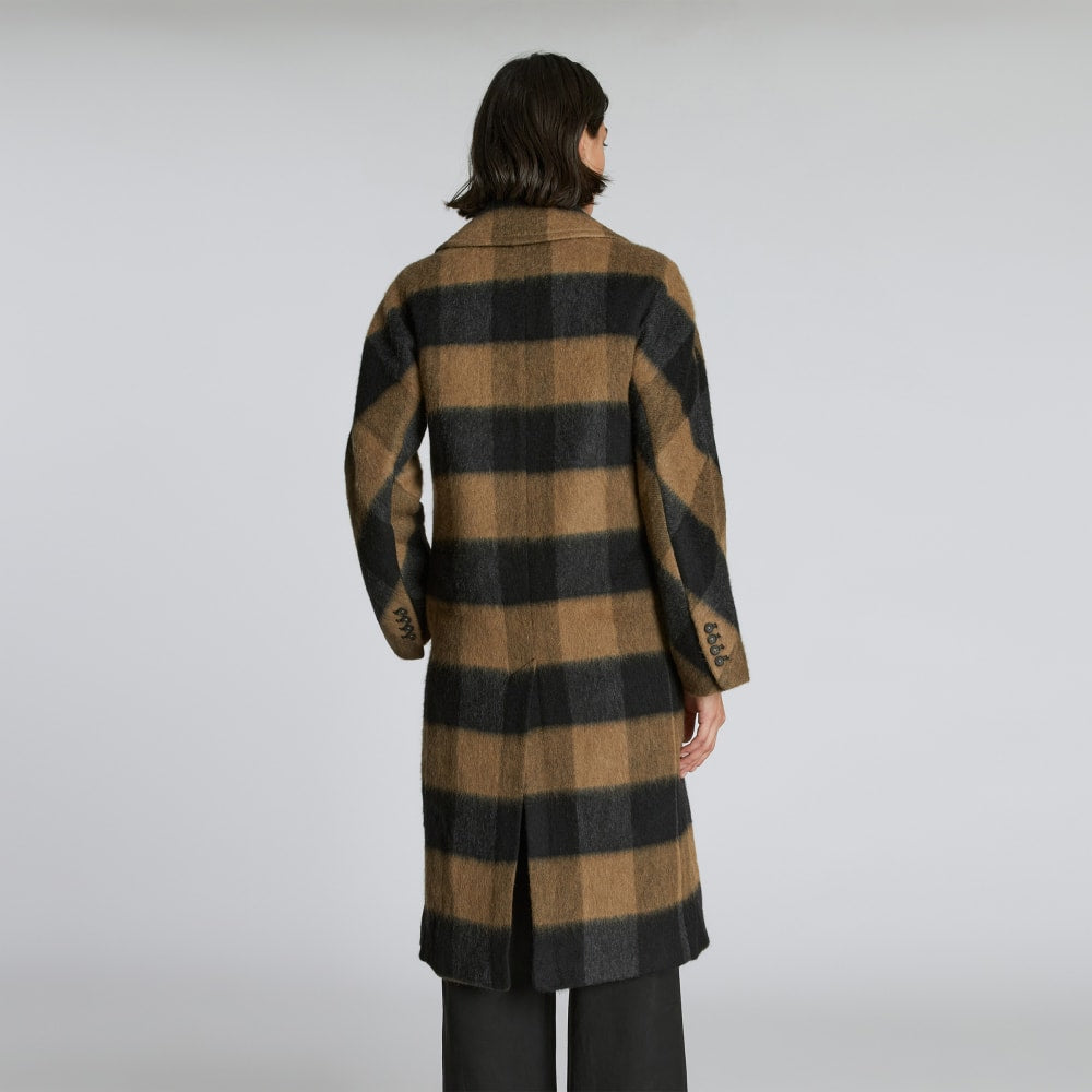 The Brushed Italian ReWool? Peacoat | Camel Buffalo Check - Image 6