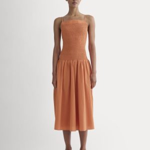 The Gauze Open-Back Dress | Soft Orange