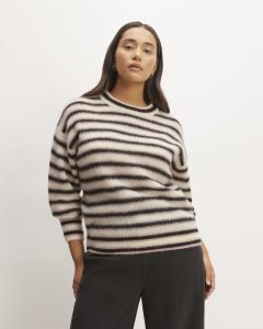 The Cocoon Crew in Alpaca | Heathered Black / Cafe Creme / Bone