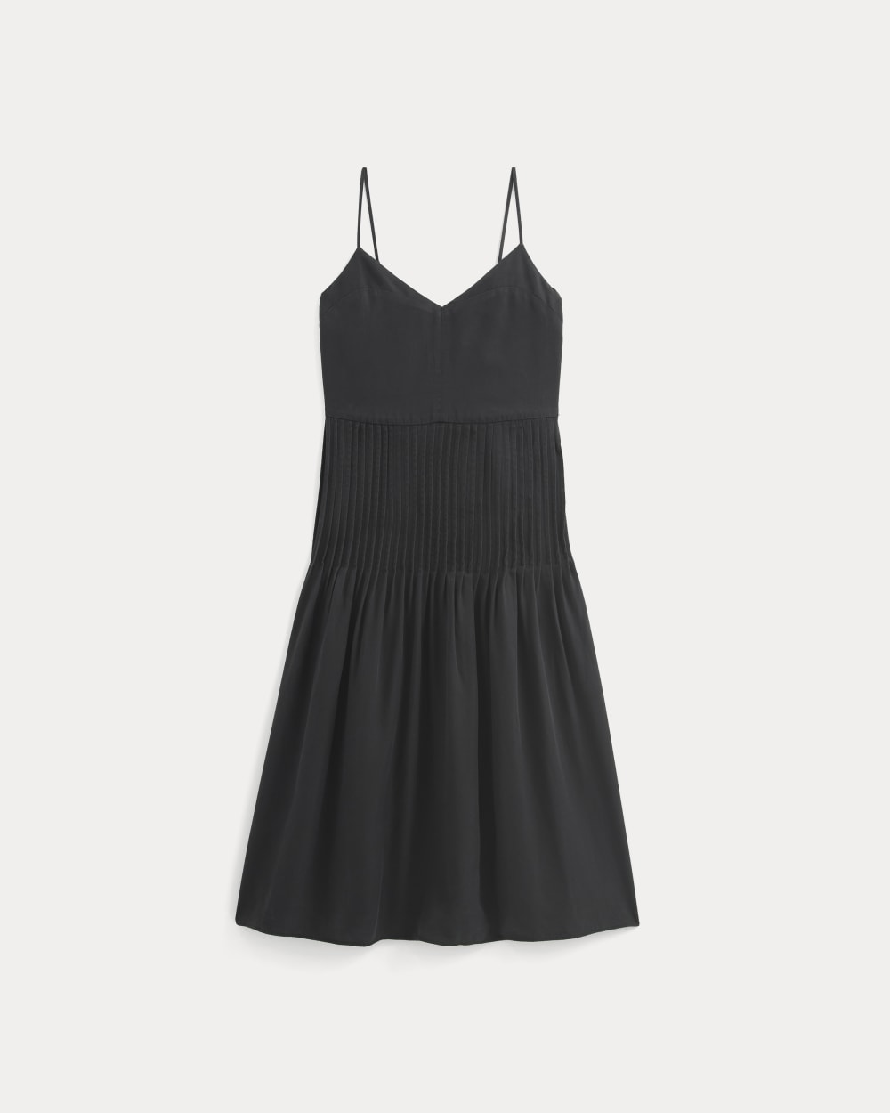 The Pleated Slip Dress in Butterlite | Black - Image 2