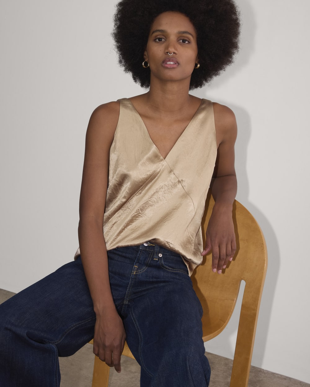 The Satin Tank | Champagne - Image 3