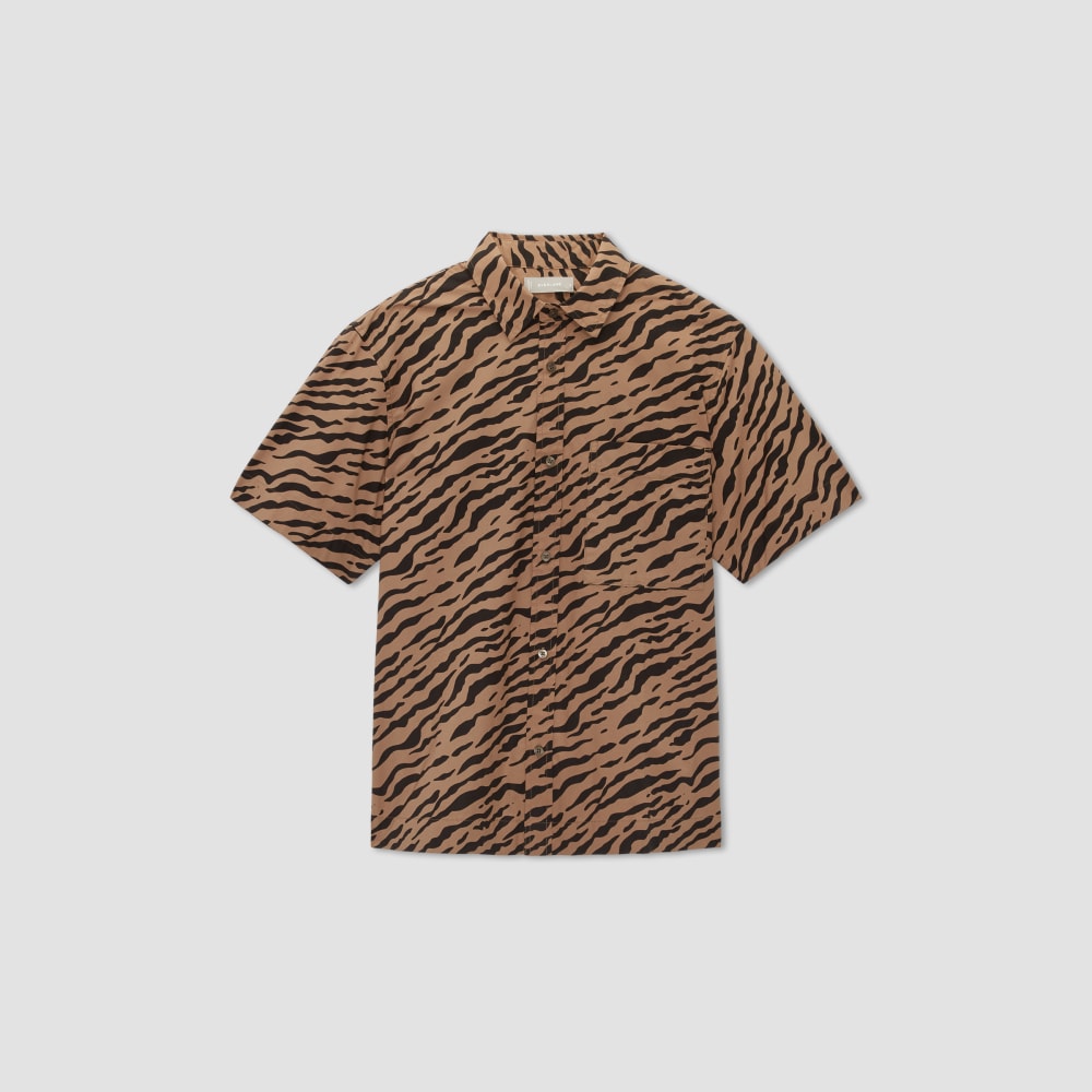 The Poplin Short-Sleeve Shirt | Tiger Stripe Toasted Coconut - Image 2