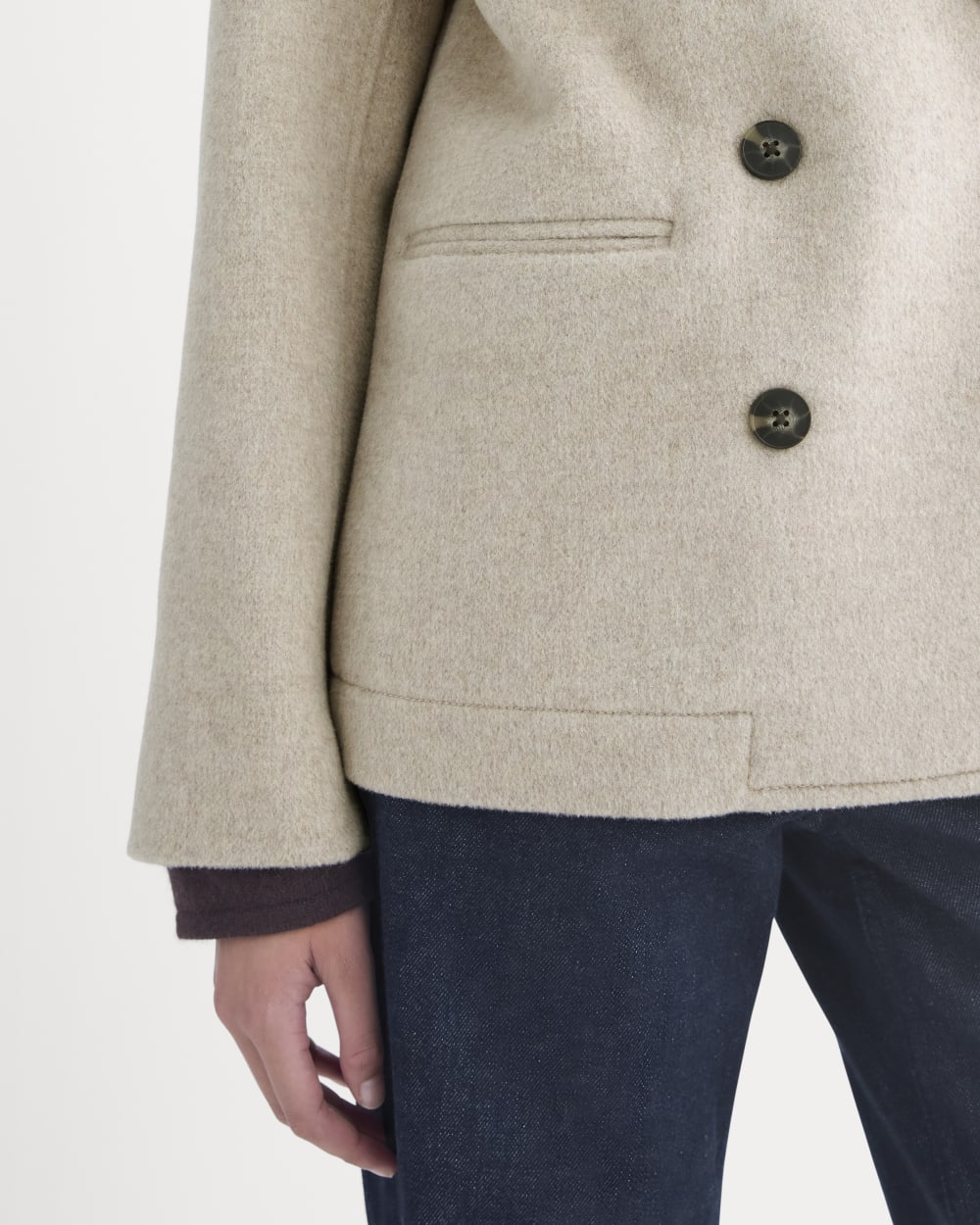 ReWool Short Peacoat | Heather Wheat - Image 4