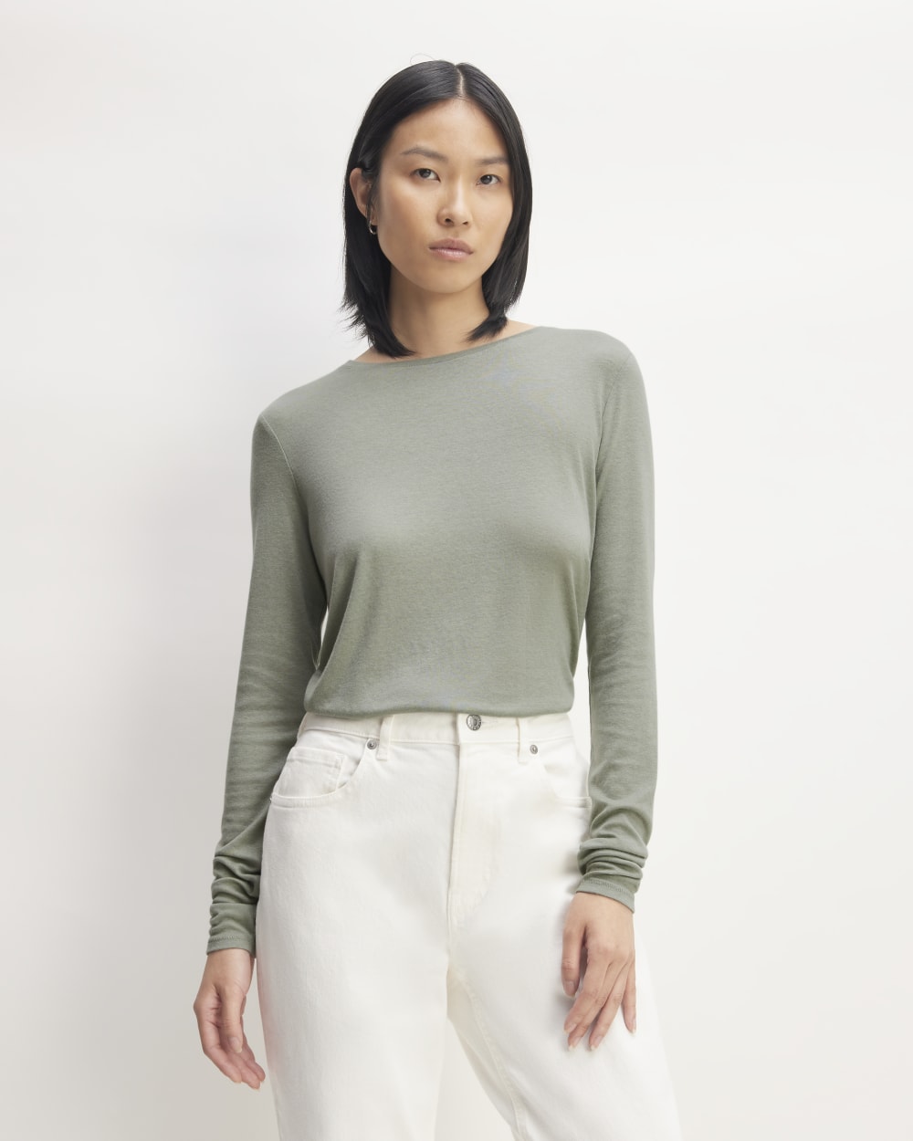 The Long-Sleeve Tee in Butterluxe | Sage Green