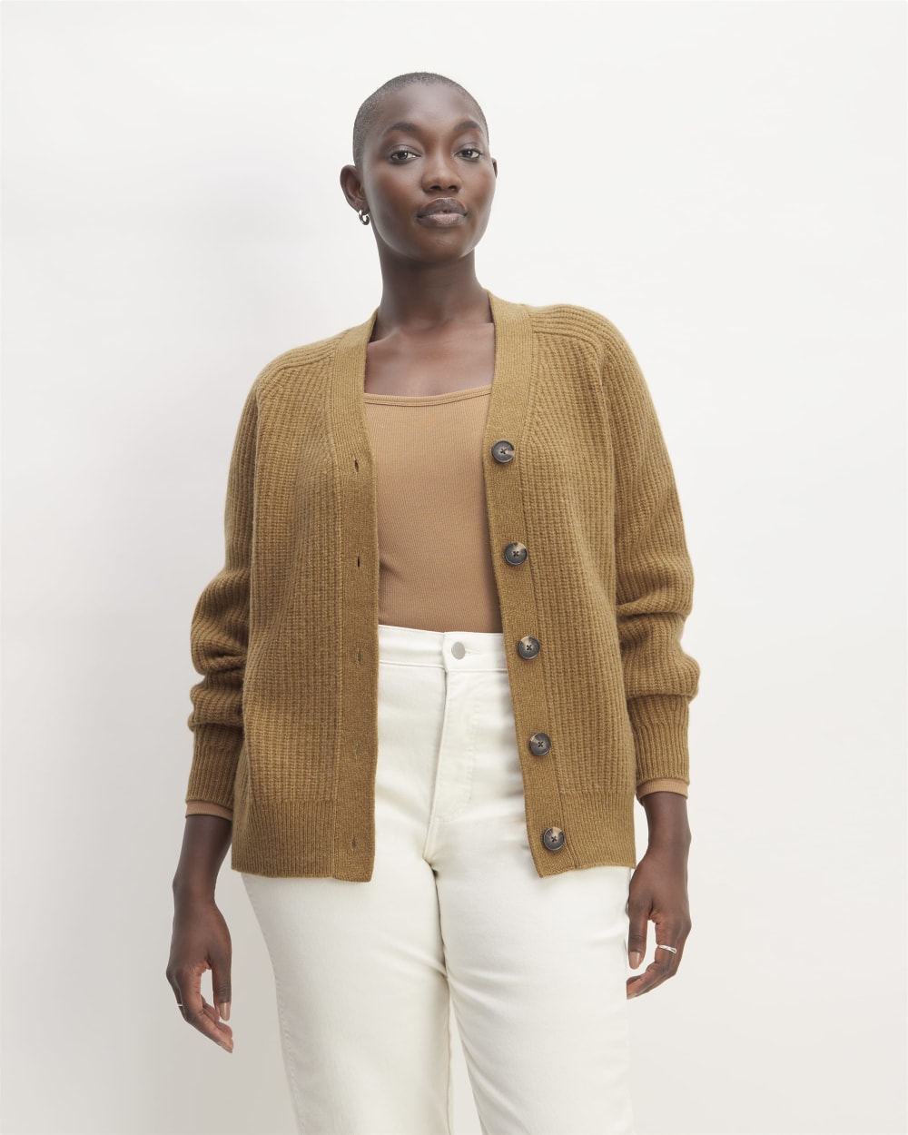 The Felted Merino Cardigan | Deep Camel