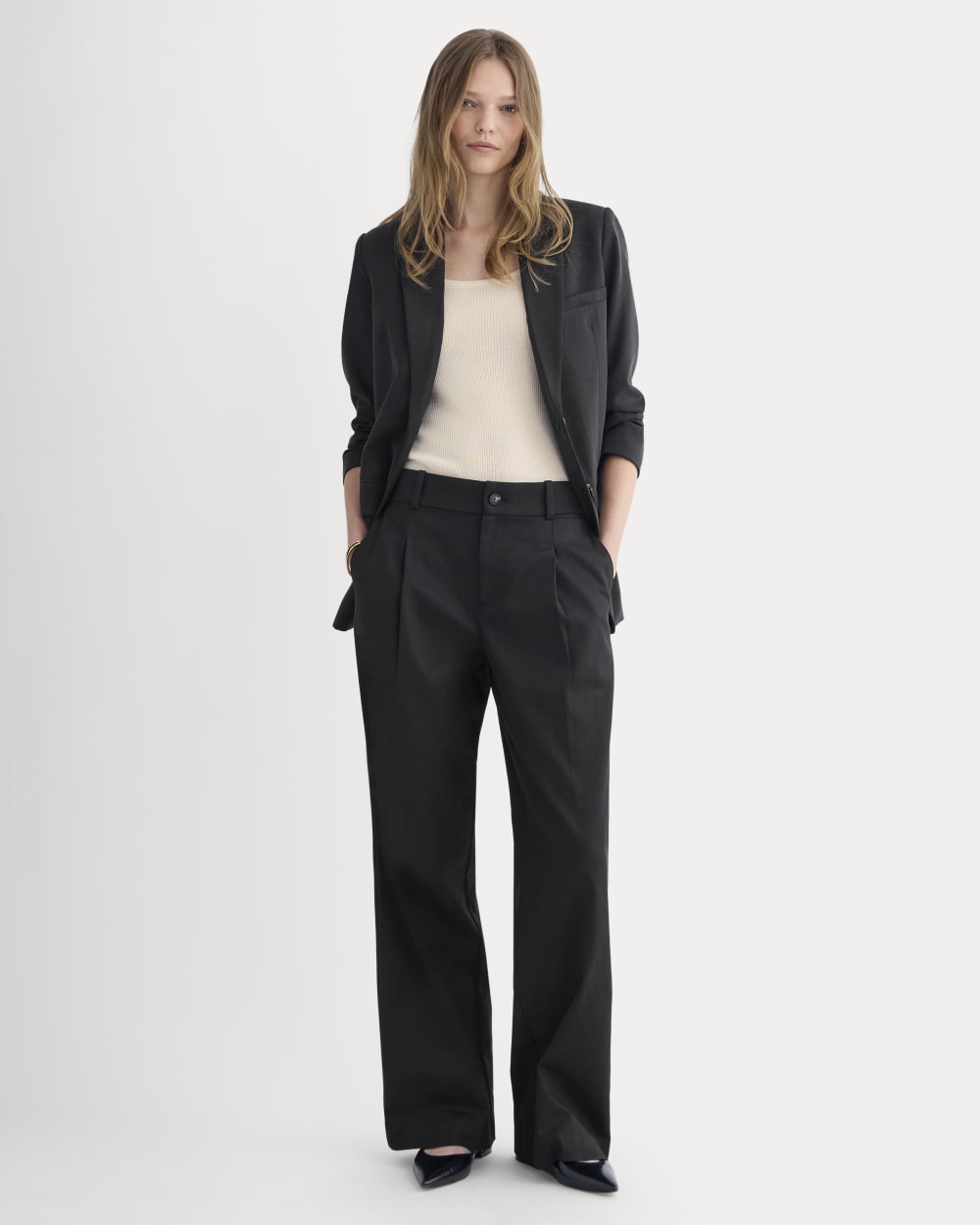 Wide-Leg Trouser in Buttersmooth | Black | 30 Inseam