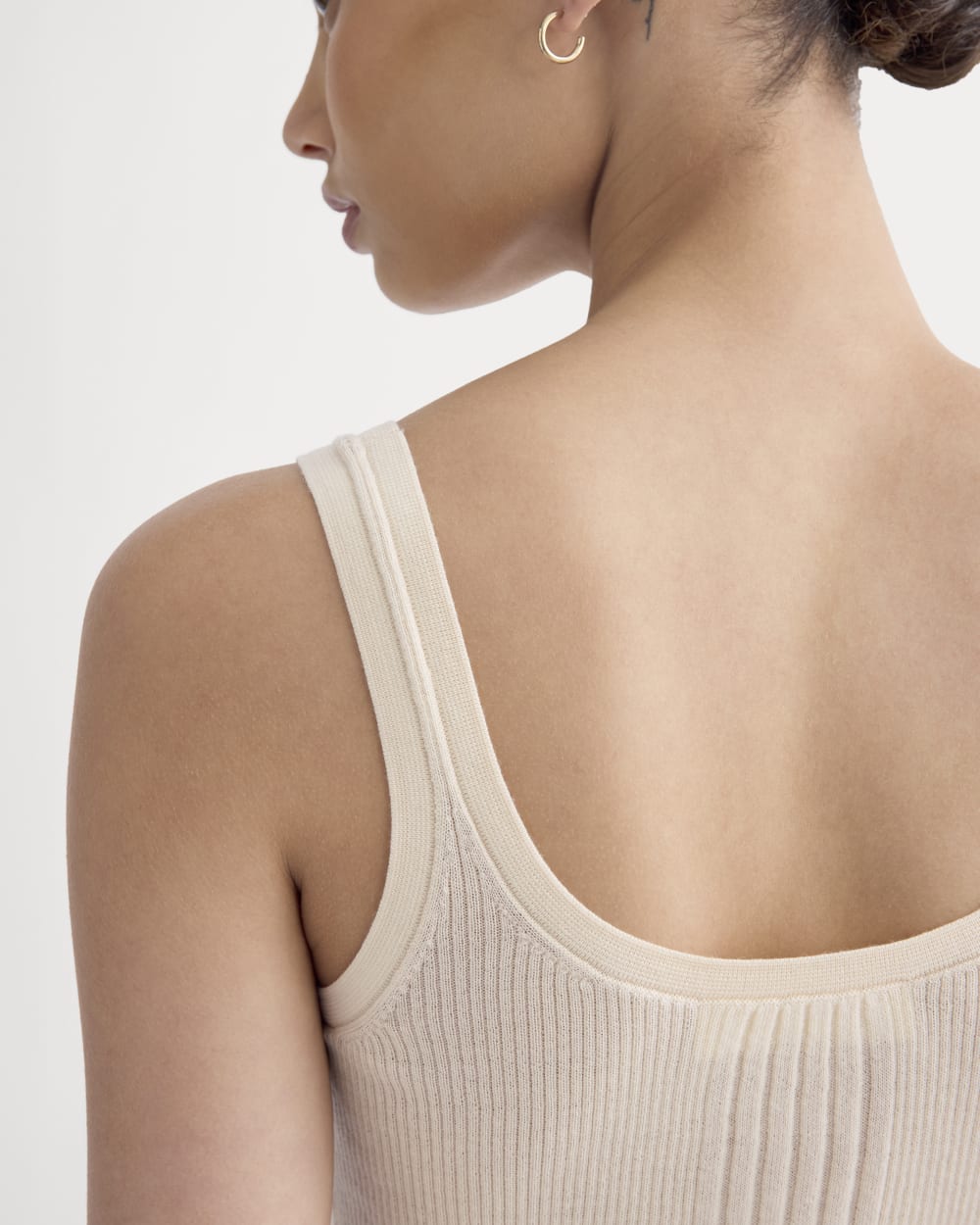 The Light Ribbed Cami in Ultrasoft Merino | Parchment - Image 4