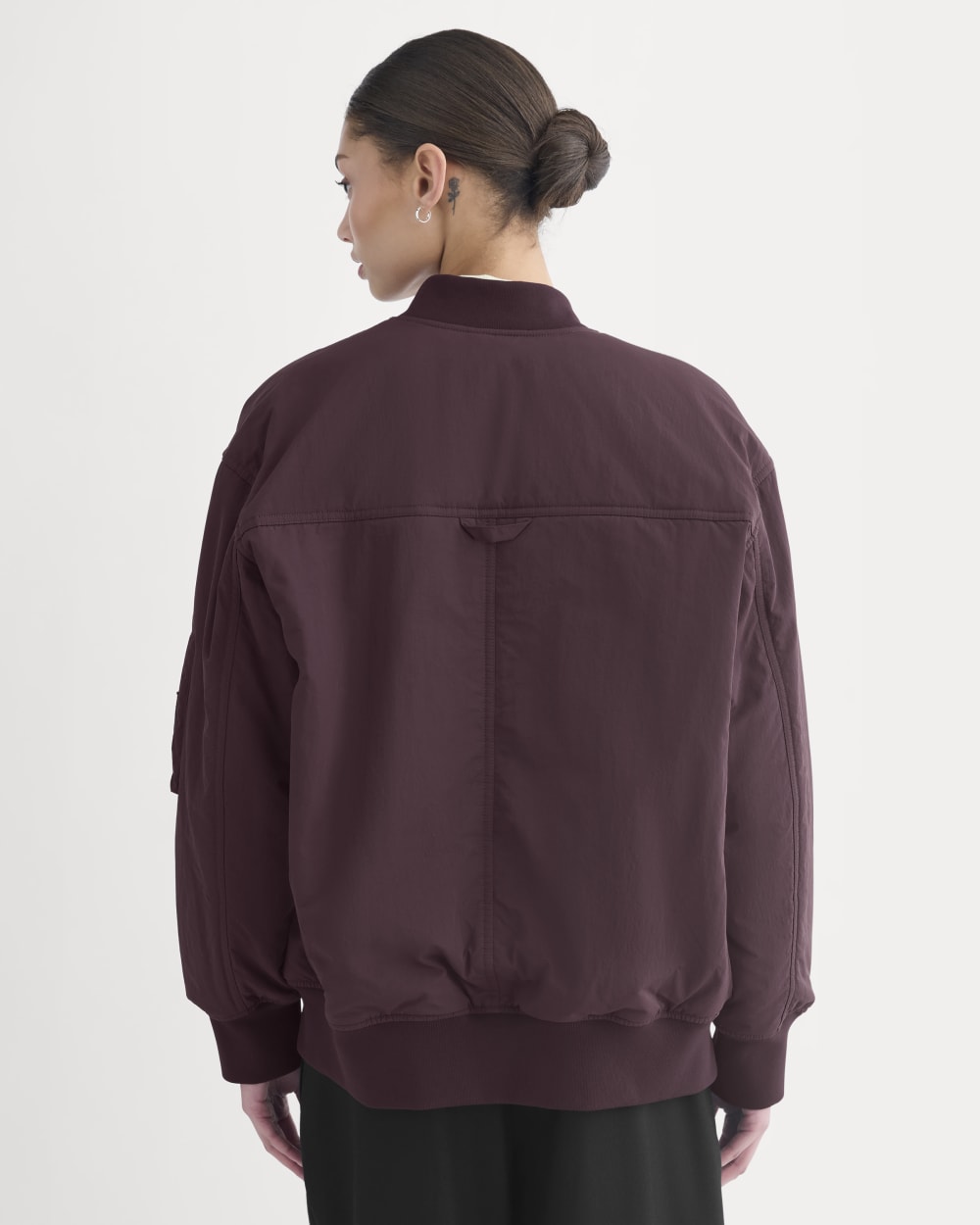 Renew Oversized Puffer Bomber | Deep Plum - Image 5