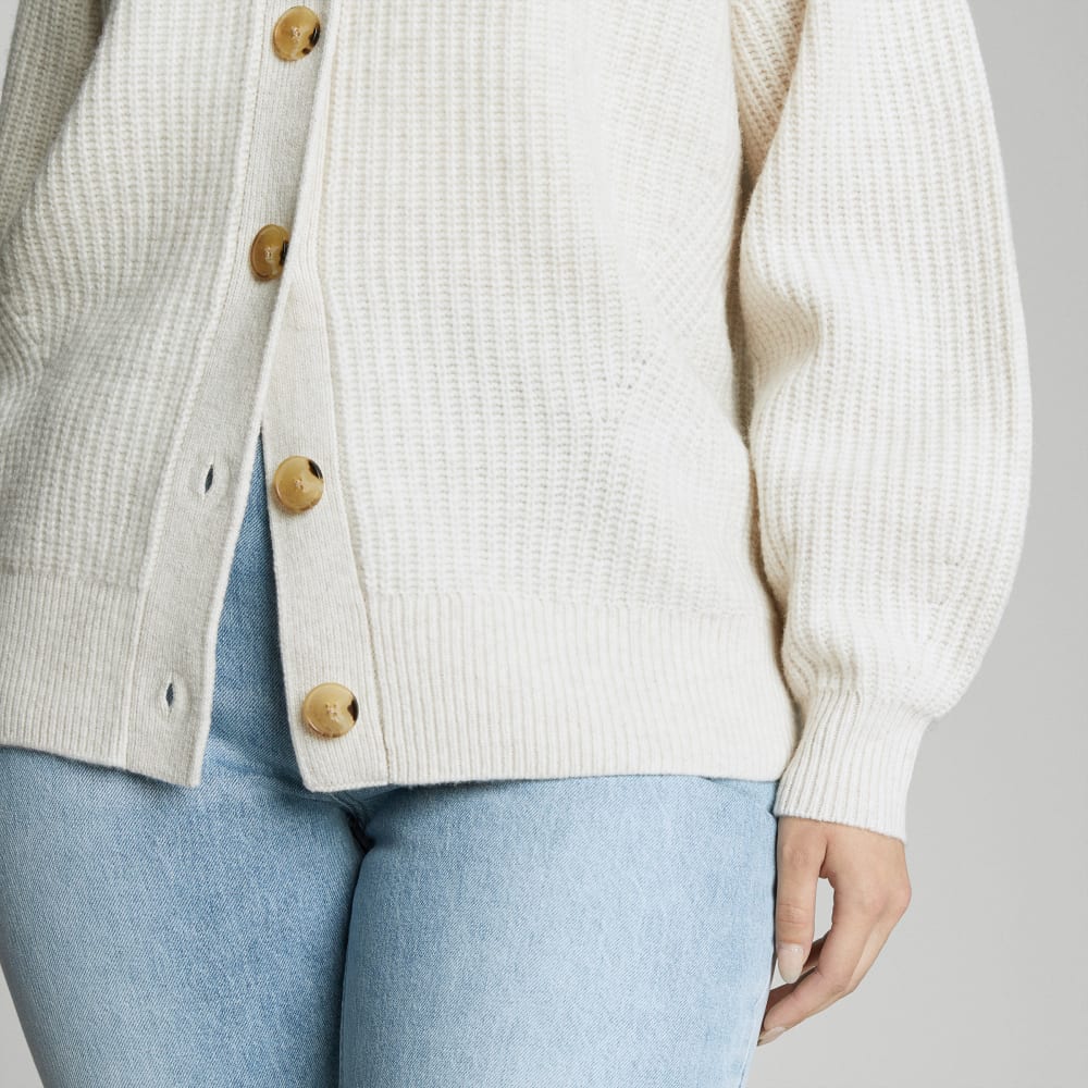 The Felted Merino Cardigan | Heathered Oat - Image 5