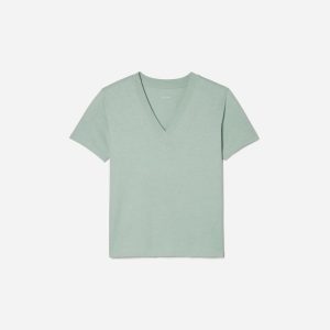 The Vintage V-Neck Hemp Tee | White Sage