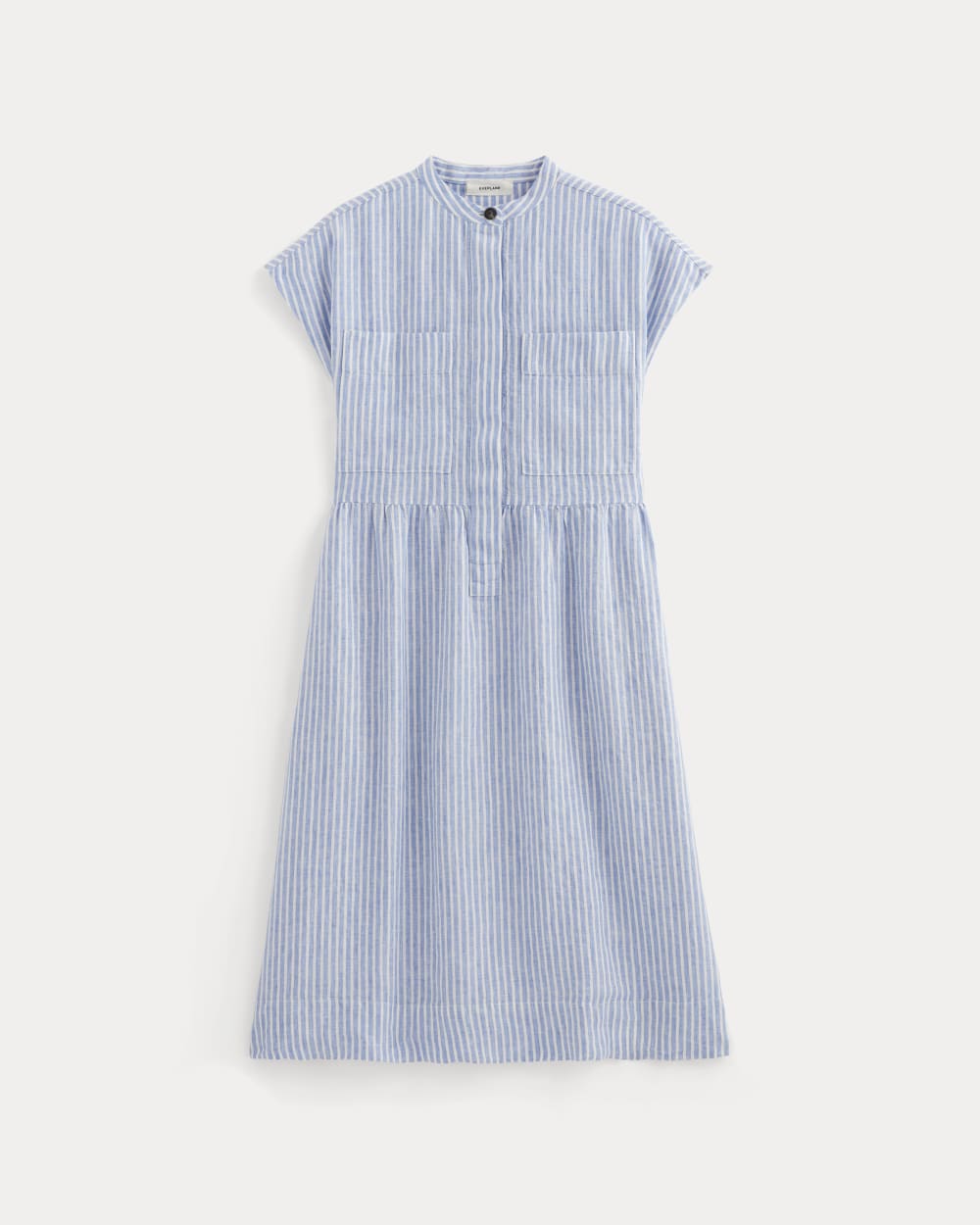 The Craft Dress in Linen | Bluebell / Bone - Image 2