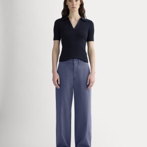 The Wide-Leg Chino | Deep Cobalt