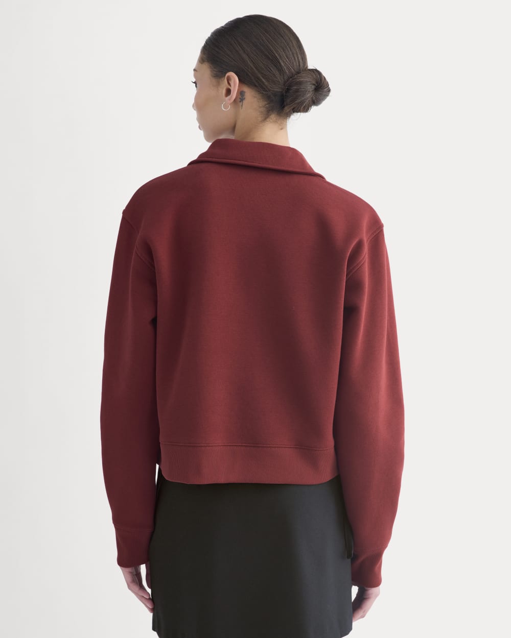 Luxe Fleece Zip Polo | Merlot - Image 5