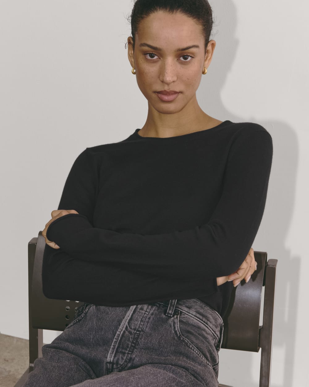 The Crew in Cotton Cashmere | Black - Image 3