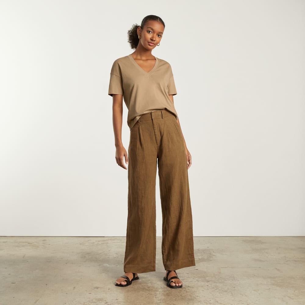 The Organic Cotton Slouchy V-Neck | Iced Coffee - Image 4