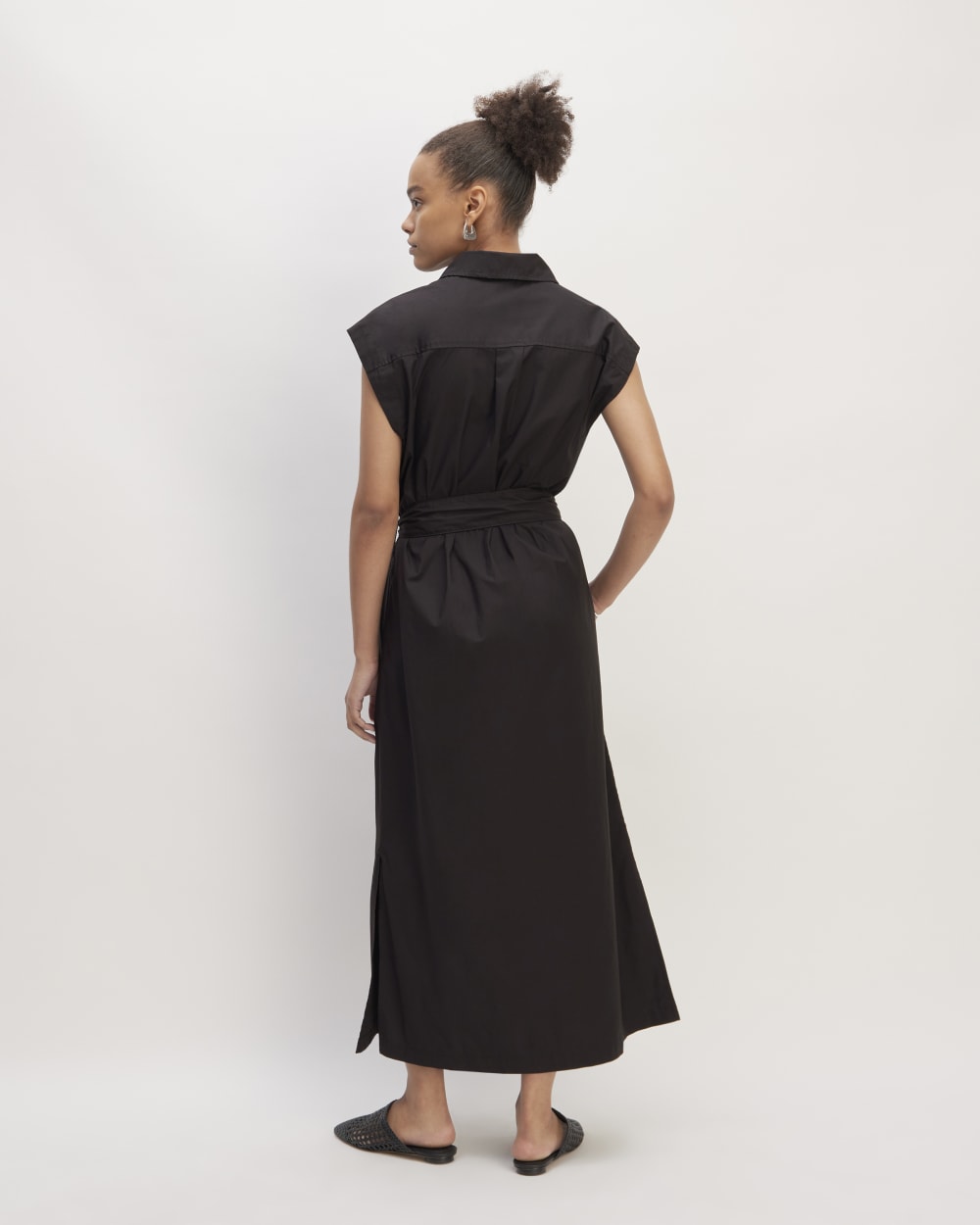The Supima? Cotton Short-Sleeve Shirt Dress | Black - Image 6
