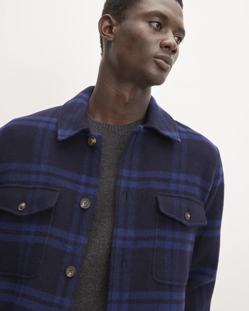 The ReWool? Oversized Shirt Jacket | Blue / Navy - Image 4
