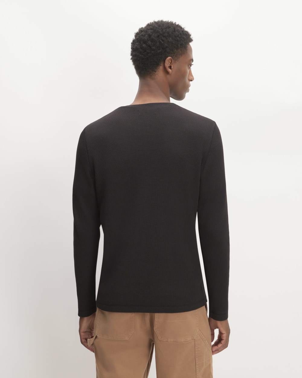 The Waffle Long-Sleeve Henley | Black - Image 4