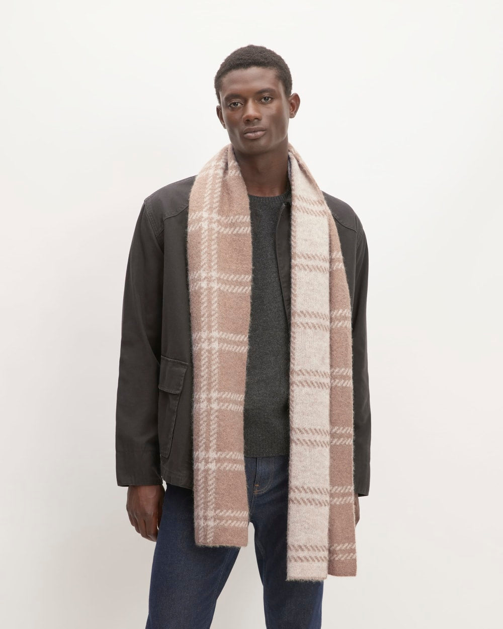 The Alpaca Patterned Scarf | Wheat / Lightest Taupe - Image 3