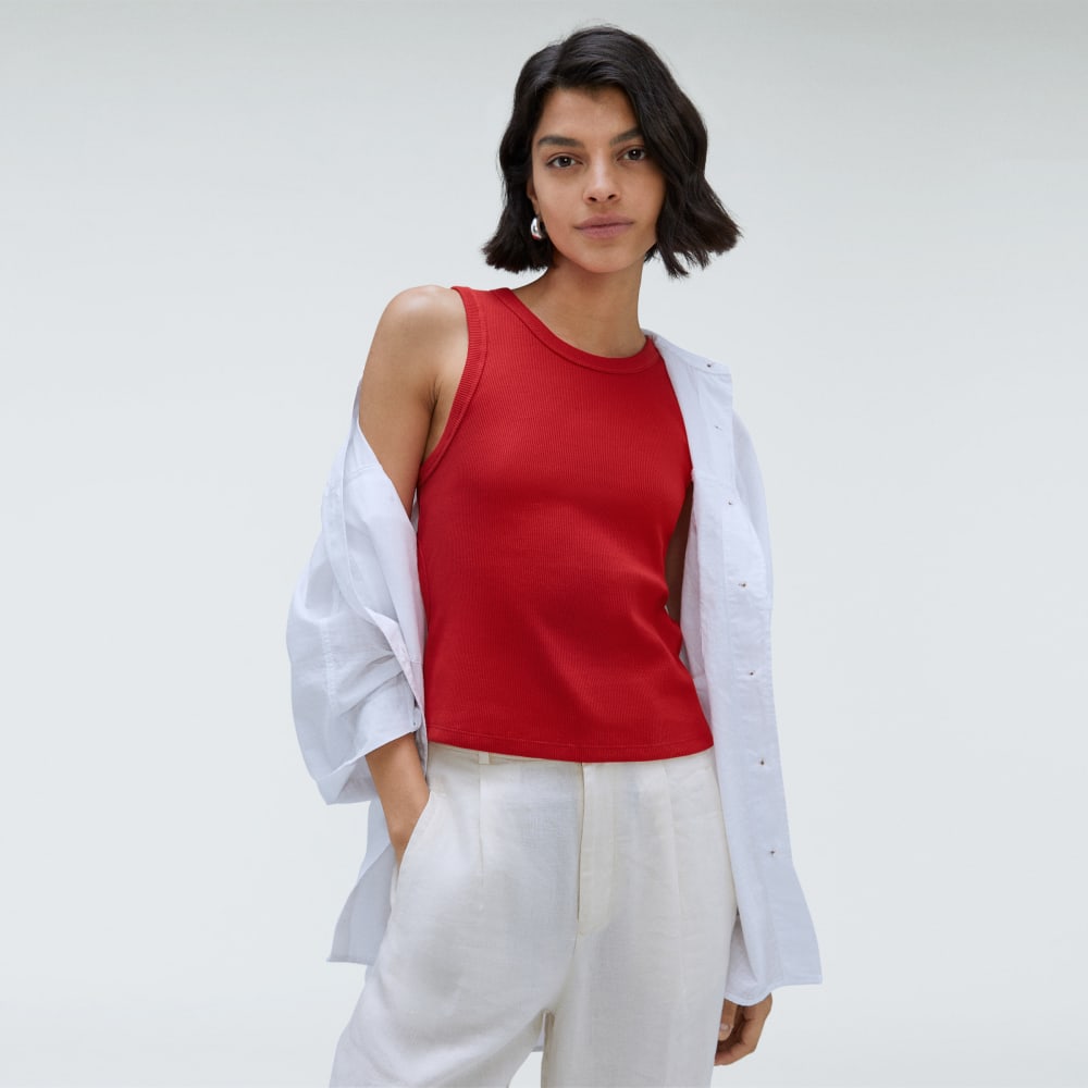 The Ribbed Cutout Tank | Ruby - Image 4