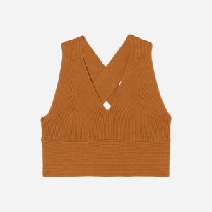 The Cross-Back Cropped Sweater Top | Butter Caramel