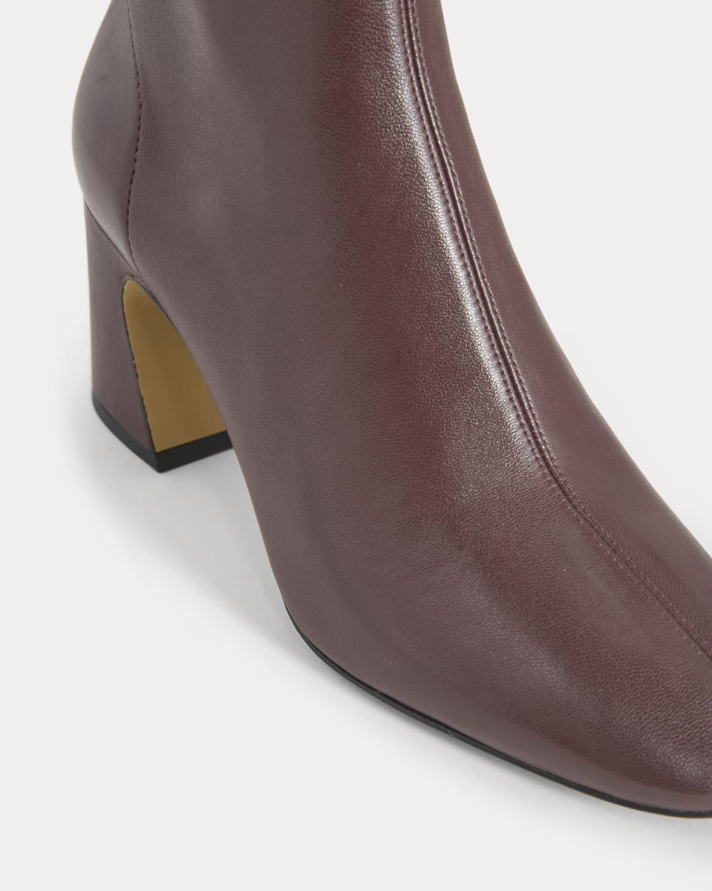 Leather Curved-Heel Boot | Burgundy - Image 5